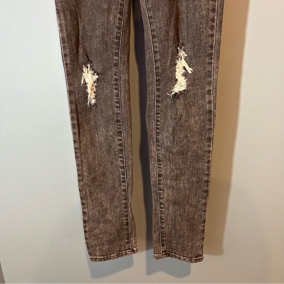 Flying Monkey Jeans Distressed Skinny Jeans in Black Wash Style #FG1051 - Picture 3 of 7